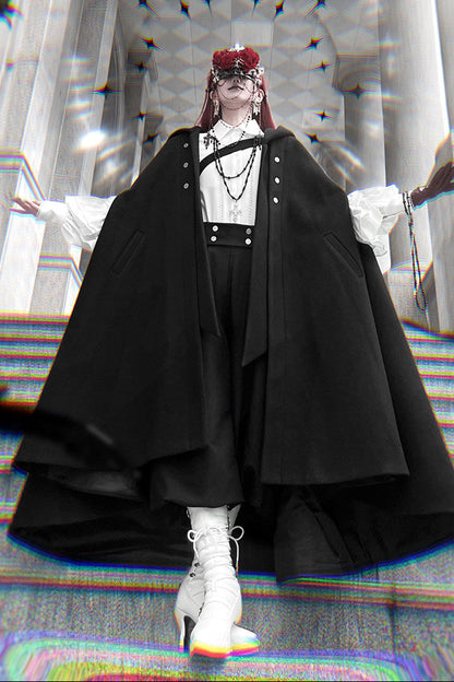 Elegant Oversized Cape Shirt and Trousers Set-Up