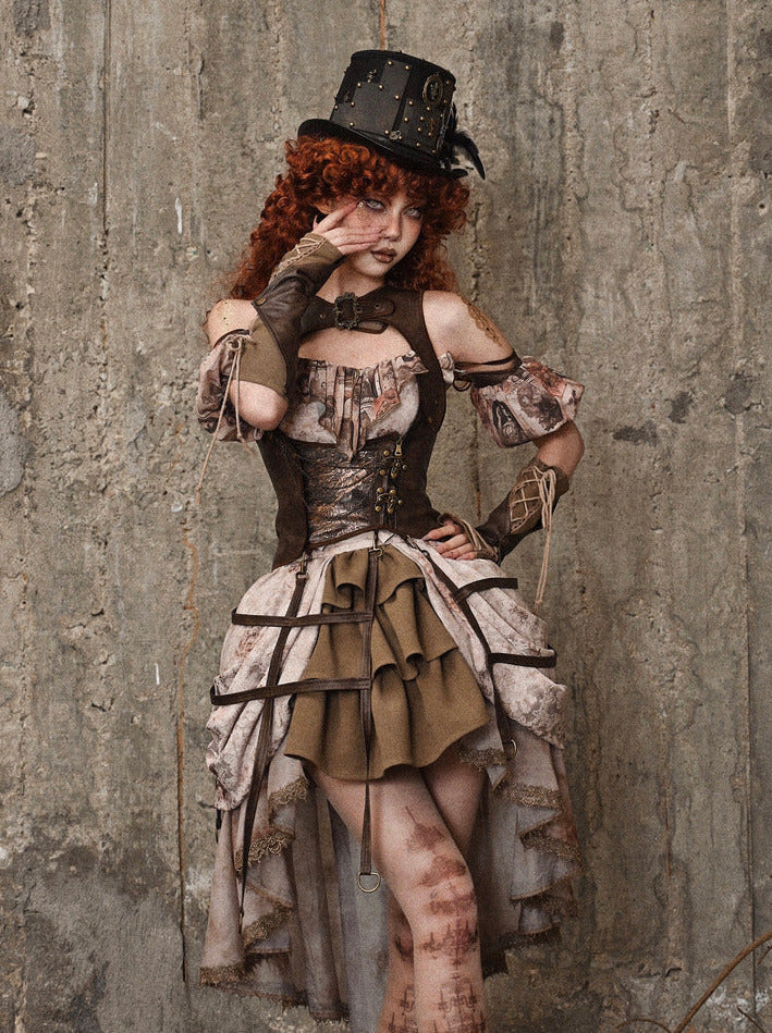 steampunk leather dress Clockwork Princess Steampunk Dress with Fashion Corset