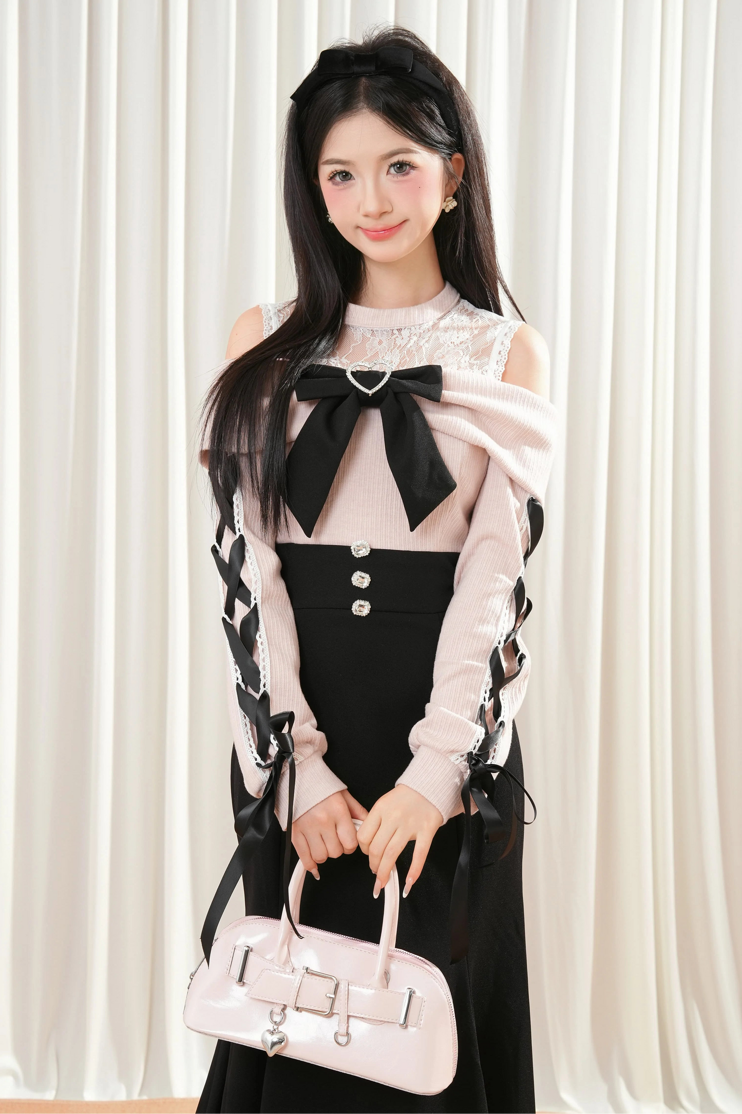 リボンマーメイドレースアップドレス