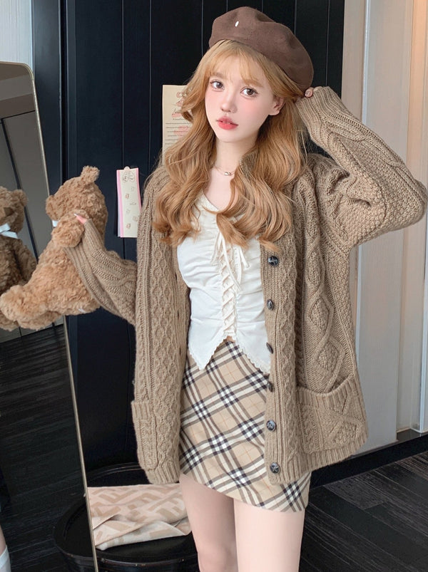 Raidy Wool Long Knit Cardigan