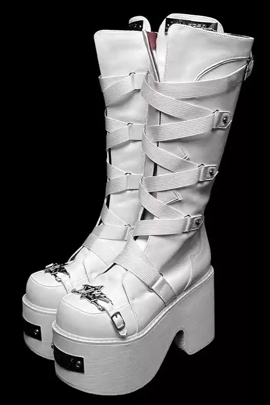 Devil Angel Punk Style Strappy Platform Boots