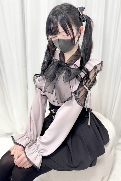 Chemisier Dark Kawaii à grand nœud