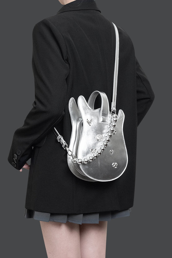 メタルビーズクロスボディギターバッグ