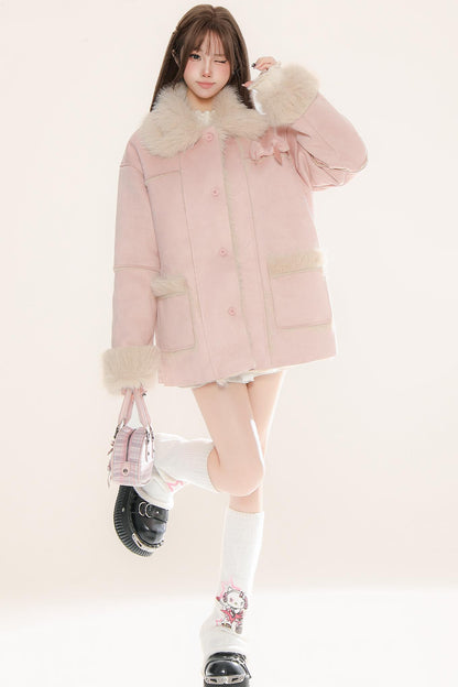 Luxury Fur Trim Cotton Jacket