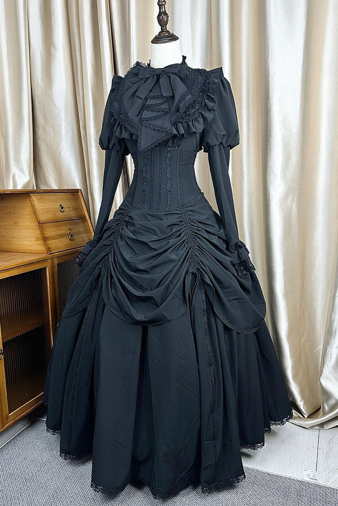 【1月3日予約締切】Return of the Witchesダークゴシックローズラッフルトップス＋プルアップコルセットスカート
