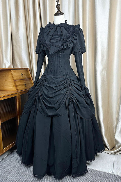 【1月3日予約締切】Return of the Witchesダークゴシックローズラッフルトップス＋プルアップコルセットスカート