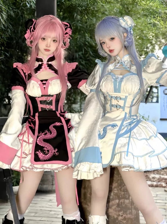 Deposit] Xiao Xin's original sweet crit op Chinese style improved sweet and spicy style Abi style lolita dress