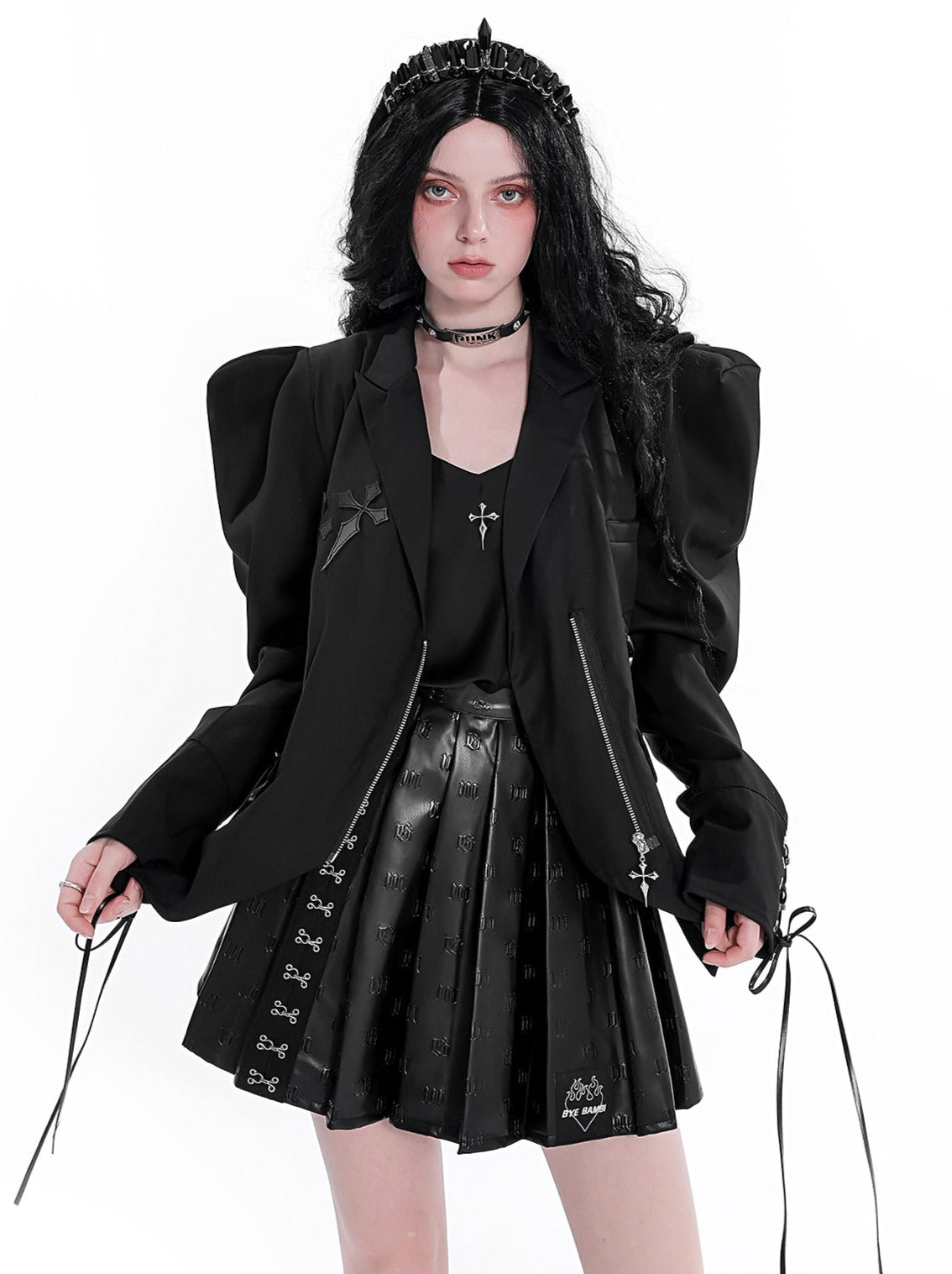 Black gothic leather clearance skirt