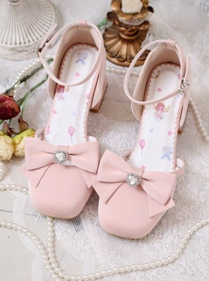 Ribbon Love Diamond Lolita High Heel Shoes