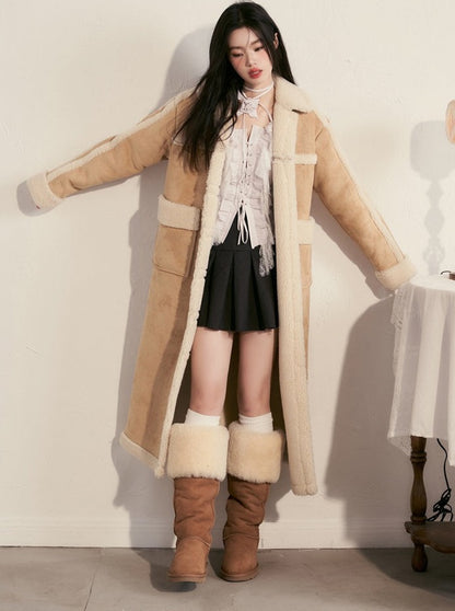 Snow Mouton Fur Long Coat