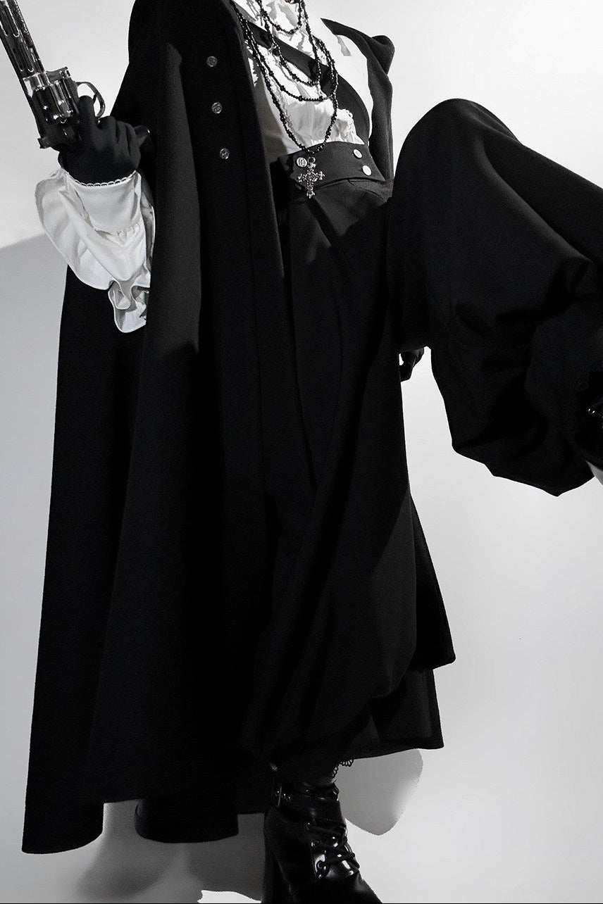 Elegant Oversized Cape Shirt and Trousers Set-Up
