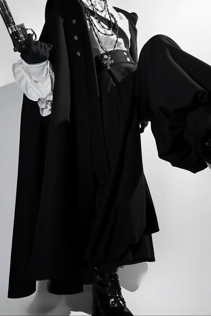 Elegant Oversized Cape Shirt and Trousers Set-Up