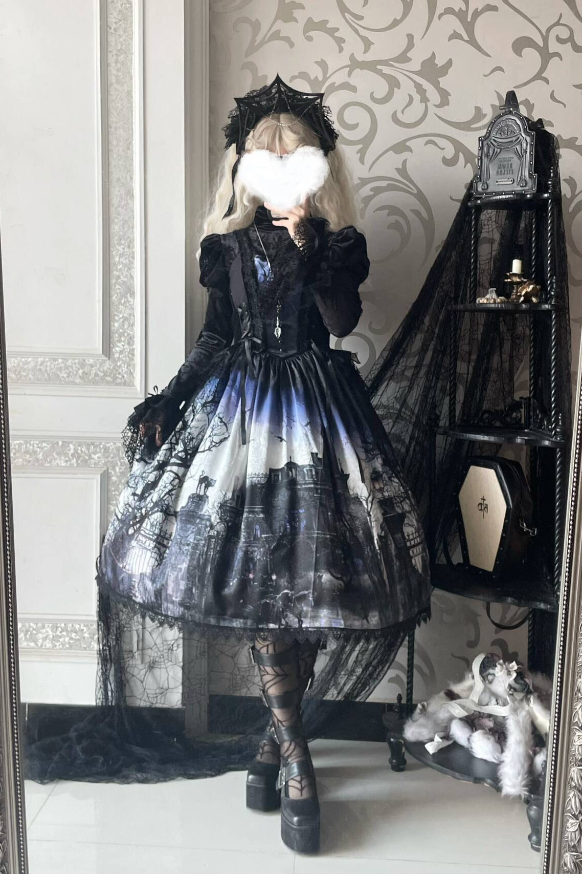 [Deadline for reservations: February 23] Horror House Spider Web Dark Gothic Suspended Dress