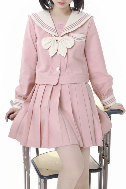 スイートミルキーセーラートップス+プリーツスカート