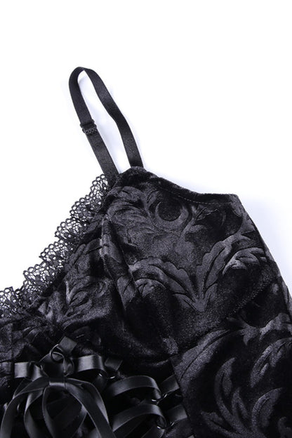 レースコルセットキャミトップス