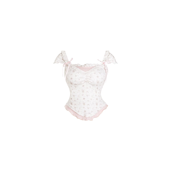 Sweet Girly Sleeveless Top + Tiered Skirt