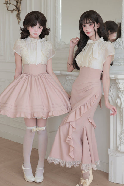 Blush Corset Ruffle Dress