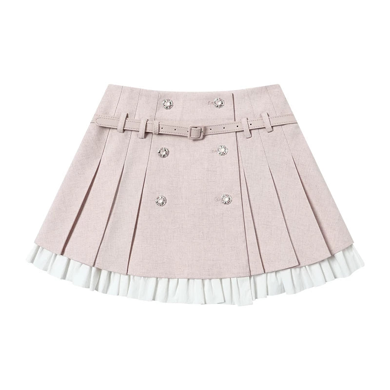 Eden Garden Pink Jacket + High Waist A-line Skirt