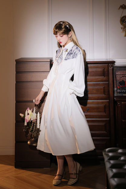 French Elegant Long Shirt Dress