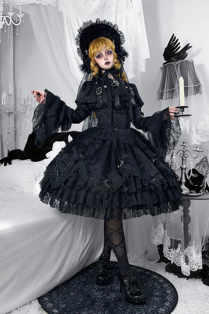 【12月8日予約締切】Black Mist Banquet ゴシックエンブロイダリーゴージャスビスチェドレス＋セットアップ