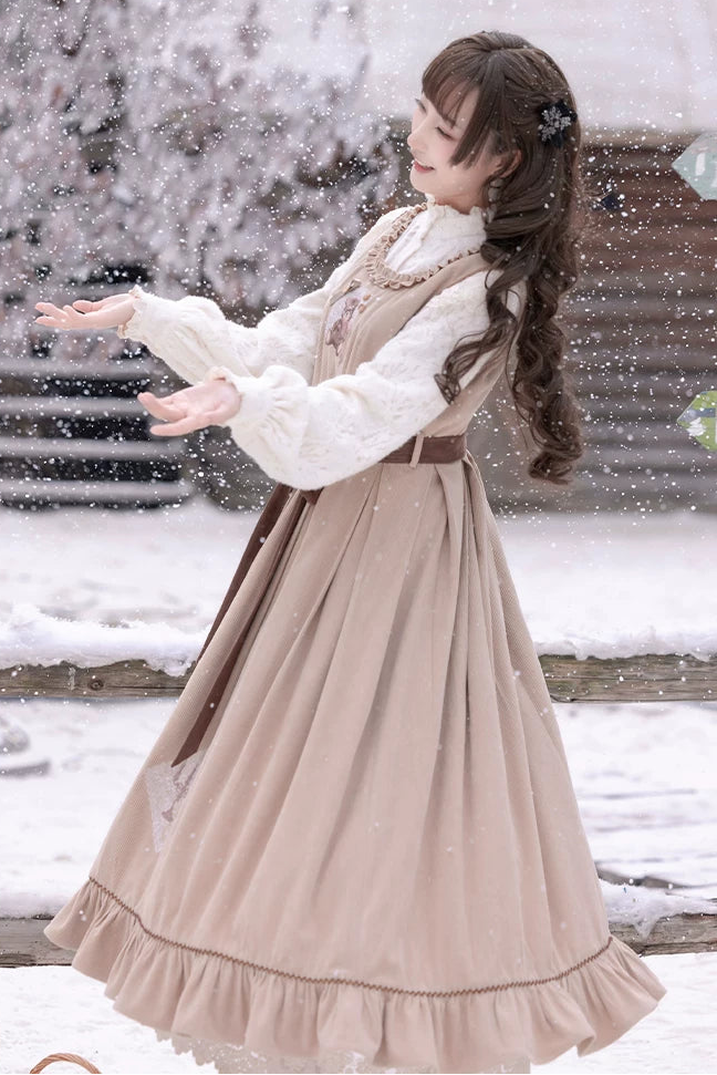 Antique Lace Corduroy Dress