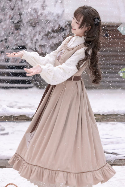 Antique Lace Corduroy Dress