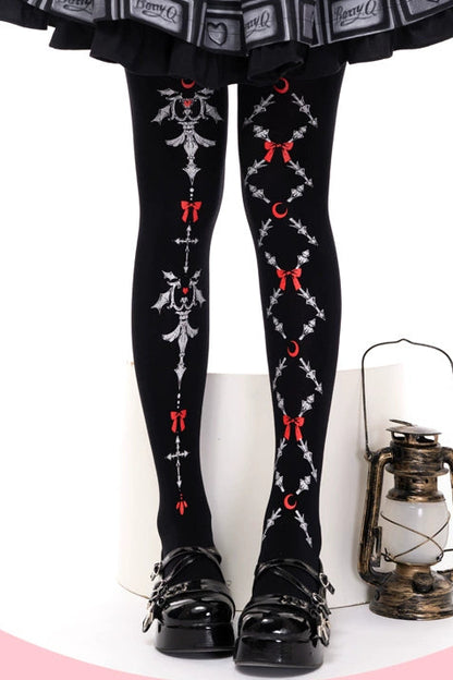 ゴシックリボンベルベットロリータタイツ