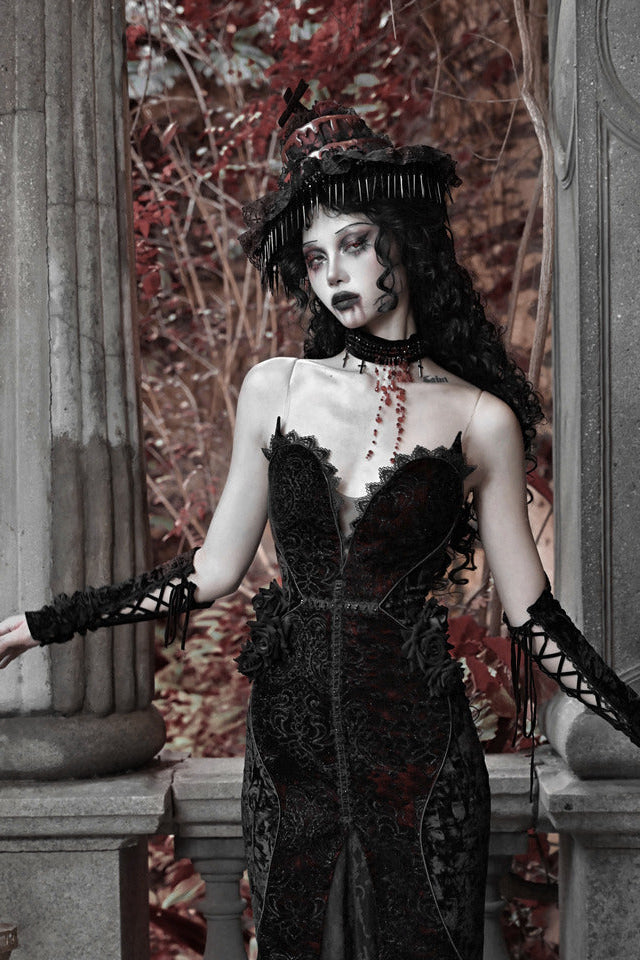 Blood Peak Gothic Dark Love Velvet Dress