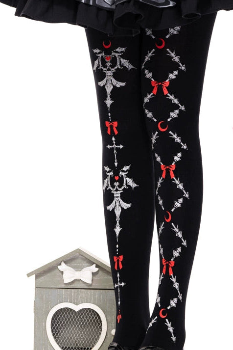 ゴシックリボンベルベットロリータタイツ