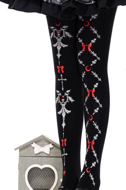 ゴシックリボンベルベットロリータタイツ