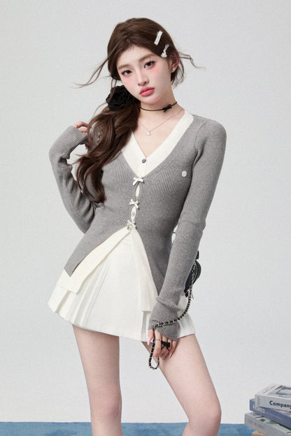 College Jacket Slim Knit Cardigan