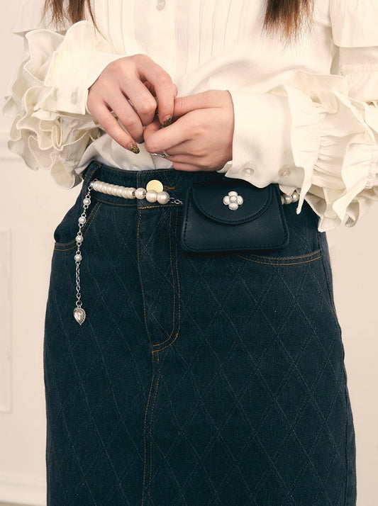 Chain Belt Pearl Waist Bag