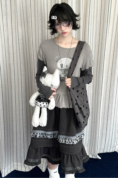 Angel Bear Top + Flare Skirt