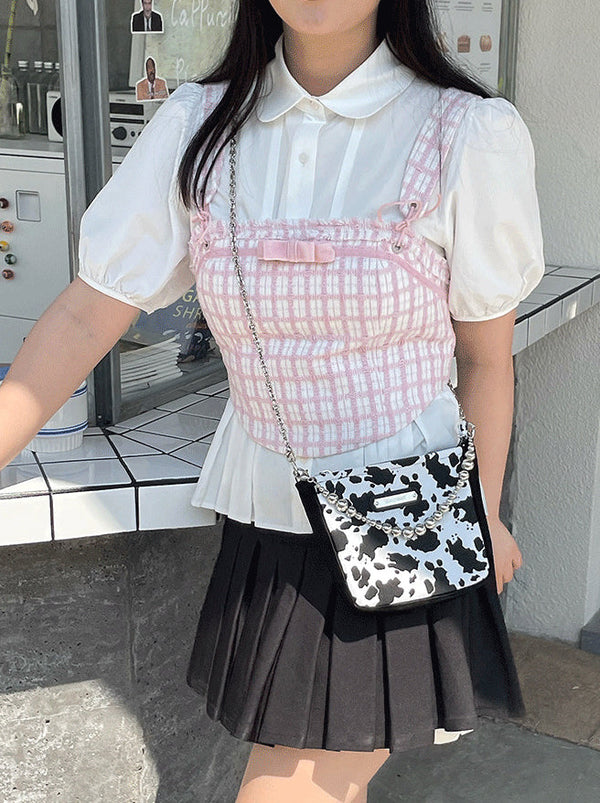 スイートフェアリーエンブロフラワーパールストラップミニショルダーバッグ