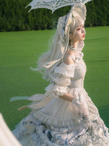 Wedding Rose Girl Retro Tea Party Lolita