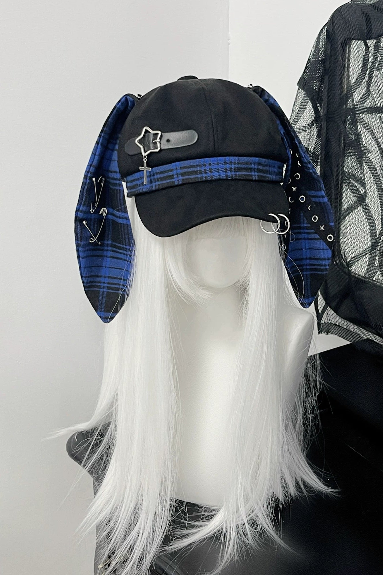 Plaid Bunny Ear Punk Subculture Hat