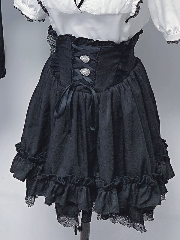 Lace Ribbon Shirt + Skirt