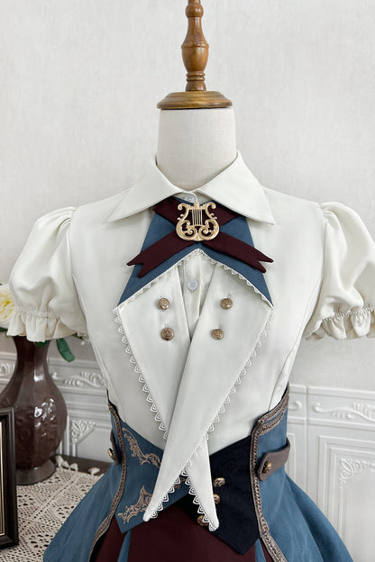 【予約商品】英国風カレッジシャツ+スカート+ベルト