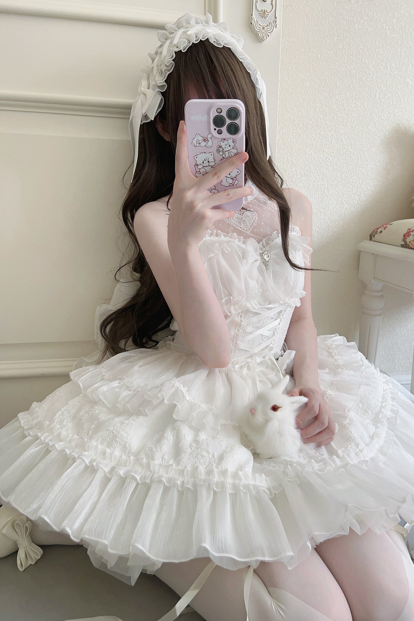 ホルターネックノースリーブシュガーロリータドレス