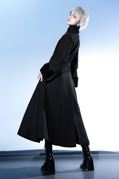 February 22nd reservation deadline] Black Dark High-End Stand-Up Collar Prince Coat