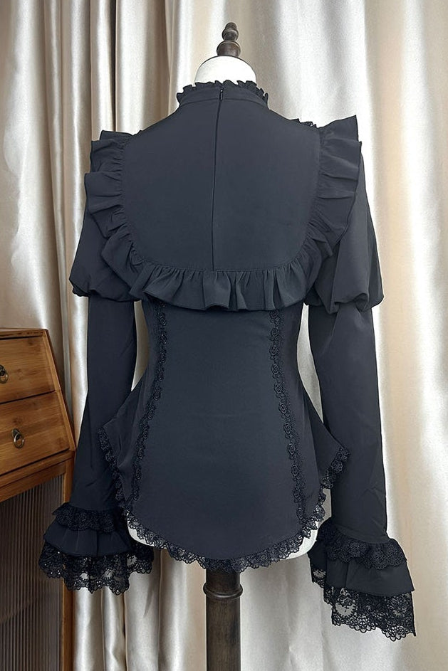 【1月3日予約締切】Return of the Witchesダークゴシックローズラッフルトップス＋プルアップコルセットスカート