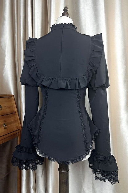 【1月3日予約締切】Return of the Witchesダークゴシックローズラッフルトップス＋プルアップコルセットスカート
