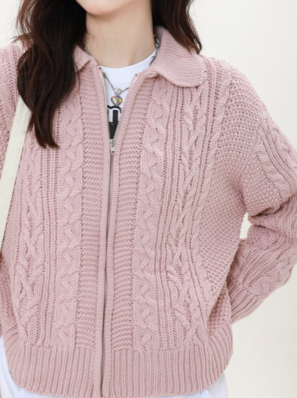 Big shim small shim cable knit