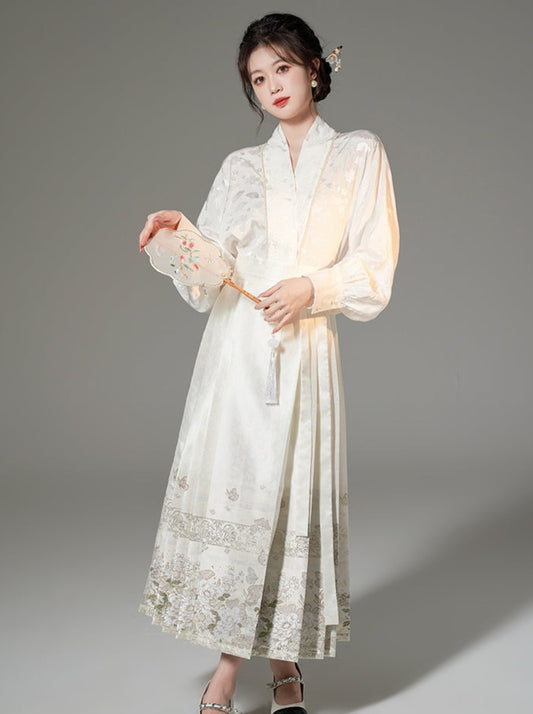 차이나 플리츠 스커트 + 오버 가운