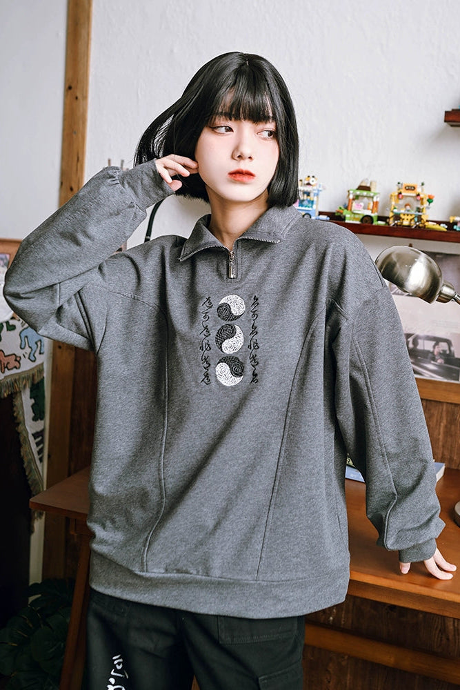 Mode design high neck sweatshirt