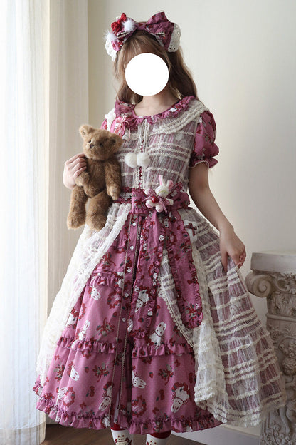 [Pre-order Deadline: January 31] Forest Berry Rabbit Series Daily Puff Sleeve Dress