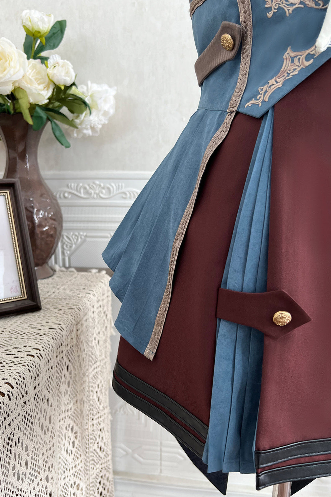 【予約商品】英国風カレッジシャツ+スカート+ベルト