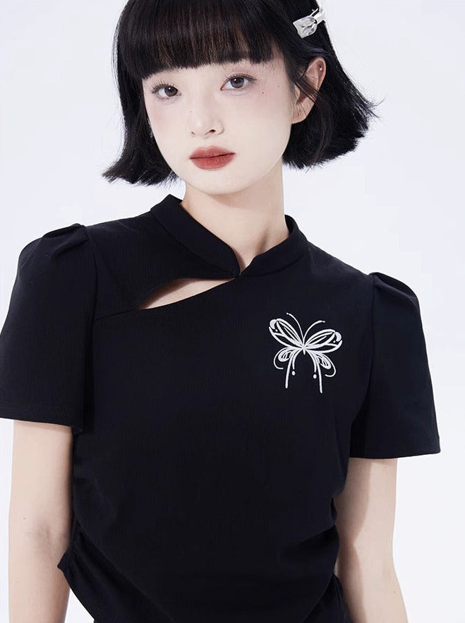 China Butterfly Flying Pretit Black Top