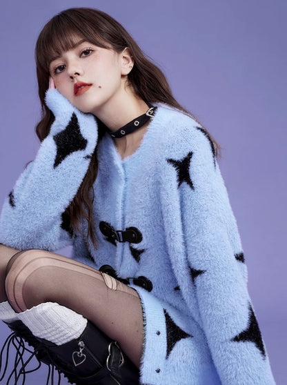 Diamond Blue Fur Cardigan