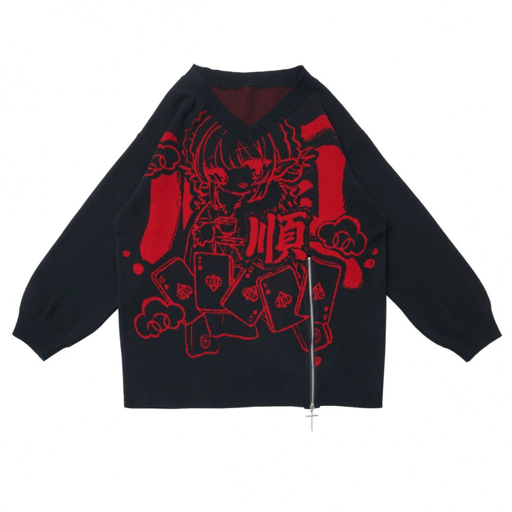 モードVネックニット+キュロット+スカート+レッグカバー+スカーフ